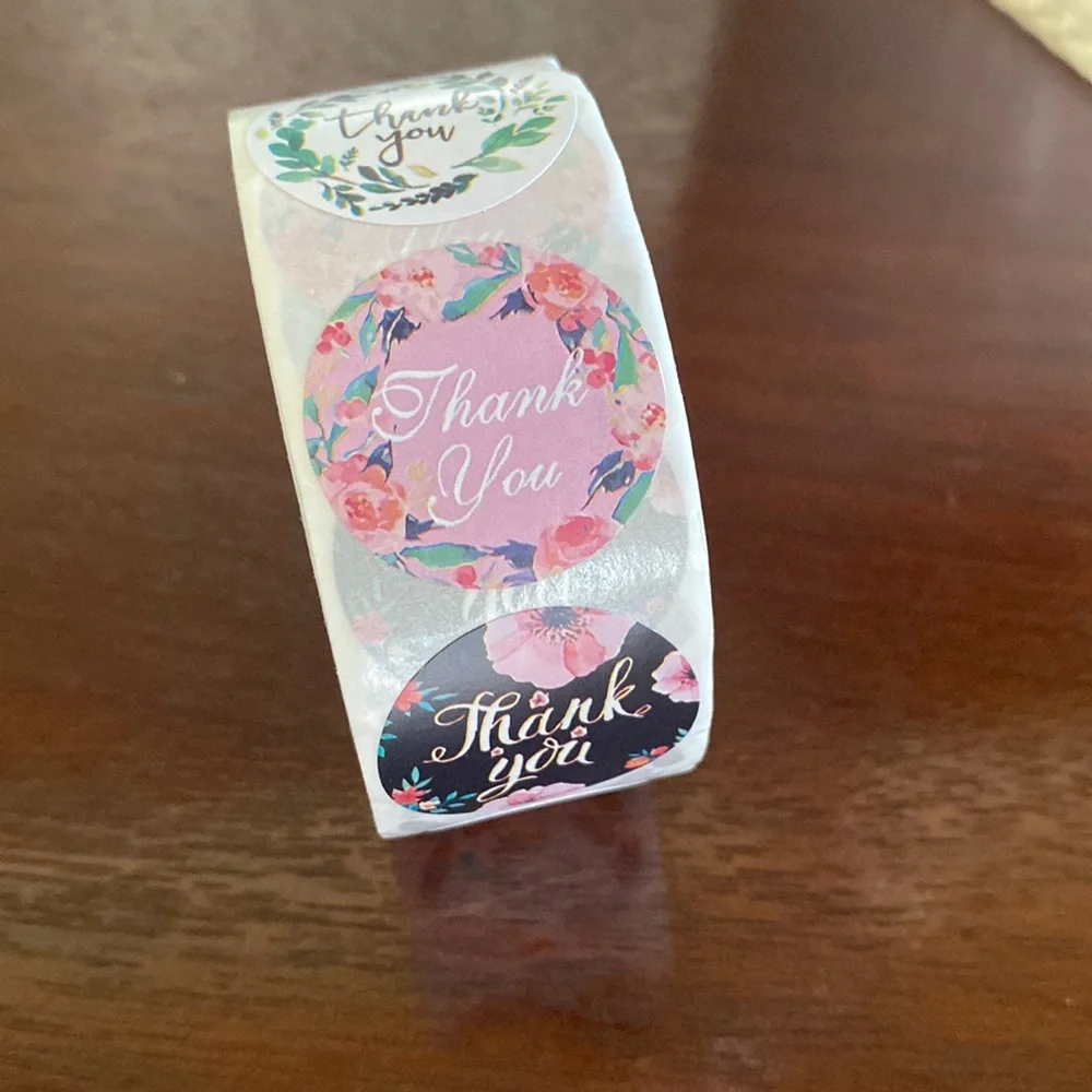 Roll of 500 thank you stickers